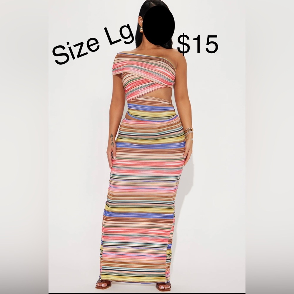 Coral/combo Maxi dress